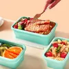 Conjuntos de utensílios de jantar 3pcs/conjunto recipientes úteis almoço quadrado Alta capacidade Uso diariamente use caixas de armazenamento de geladeira bento