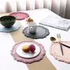 Table Mats Tableware Decorations Mat European Embossed Silicone Lace Round Placemats Coasters Bowls Plates Pot Wedding