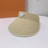 Visiere firmate per donna Cappelli Cappelli Cappello di perle Luxury Letter P Grass Braid Visiere