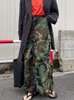 スカートSifreyrポケットパッチワークカモフラージスカート女性ファッションハイウエストマキシ女性ストリートウェアボトムズカジュアル服230420