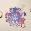 Decorative Flowers Wall Hanging Welcome Wreath Pendant For Front Door American Patriotic Christmas Stained Glass Crystals