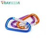 5 PCSCARABINERS RAYSEEDA 5PCS Multicolor Climbing Carabiners Mini D kształt 5# Alminum aluminium aluminium Camping Haczyk Klapin