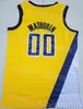 Takım Basketbol Tyrese Haliburton Jersey 0 Man City Bennedict Mathurin 00 Reggie Miller kazandı 31 retro vintage tüm dikişli siyah lacivert beyaz sarı iyi/üst
