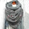 Sciarpe Sciarpa invernale di Natale Bottone alla moda Scialli con stampa morbida di pupazzo di neve Avvolgente casual Caldo lime da donna a maglia spessa