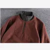 Autumn Winter Sweatshirts American Standing Neck Half Zipper Men's Sweater Fashion Pullover Plysch Thicked Contrast Casual Tops L-XXXXL