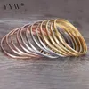 Bangle 12 pcs/lot Style romain bracelet en acier inoxydable or Rose or couleur charme Bracelets pour femme large bracelets Bracelets femmes 231118