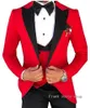 Costumes pour hommes Mode Hommes Big Peaked Revers 3 pièces Ensemble Rose Rouge Bleu Blanc Noir Mariage Marié Qualité Jacquard Banquet Tuxedo