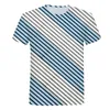 T-shirt da uomo 2023 Stampa a righe Estate 3D Camicia a maniche corte da uomo O Collo Donna Harajuku XS-5XL Top