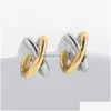 Hoop Huggie Punk Mélange Métal Criss-Cross Boucles D'oreilles Pour Femmes Géométrique Petite Oreille Os Aros Hie Hoops Bijoux Drop Livraison Dhgarden Otefy