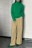 여성 스웨이터 Naizaiga 100 Cashmere Turtleneck 느슨한 대형 녹색 흰색 검은 긴 슬리브 여성 카디건 스웨터 yrfs1 231118