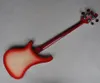 Fabrikbenutzerdefinierte 4-saitige E-Bass-Gitarre mit weißen Perleneinlagen, Stachelrochen-Bass-Angebot Logo / Farbe anpassen