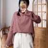 Damenblusen Johnature 2023 Japanese Plaid All Match Mori Cotton Linen Womens Tops and Spring Turn-down Collar Loose Casual Shirt