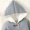 Jackets Toddler Hooded Coats Warm Autumn Winter Long Sleeve Double Breasted Baby Boys Girls Hoodies Tops Outwear Gray