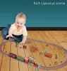 Elektrik/RC Track Lights and Sounds Retro Buhar Elektrikli Tren Seti Demiryolu Tracks Oyuncak Tren Hediyeleri Çocuklar İçin Oyuncaklar Erkekler İçin Doğum Günü Partisi Hediye 230420