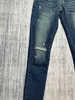 Lila Jeans, Designer-Jeans, Moto-Straight-Jeans, Skinny-Stretch-Denim-Hose für Herren, gerade Passform, Wildleder-Patches an den Knien, Stretch-Waschung, blaue, zerrissene, schmale Stickerei-Hose