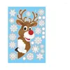 Wall Stickers Christmas Static Window Double-Sided Santa Claus Elk PVC Glass For Ornaments Navidad 2023 Year Decor