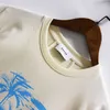 Designer modekläder T-shirts Hiphop-tröjor Rhude Summer New American Oversize Coconut Racing Brevtryck för män med rund hals Kortärmad T-shirt Lös Streetwear