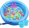 Angeln Badespielzeug Sicherer Spaß Magnetische Fische Spielzeug Set Sommerspiel Kinder Wassertisch Outdoor Indoor Party Lustige aufblasbare Poolspiele