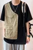 Men's Vests 2023 Summer Workwear Sleeveless Vest Short Sleeve Loose Casual Tshirt Boutique Clothing Simple Style 230420