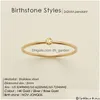 Bandringe Edelstahl Geburtsstein Ring Goldfarbe Einfacher Modestil Ringe für Frauen Festival Party Geschenk Drop Lieferung Dhgarden Otnmg