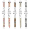 Apple Watchband appleiwatch987654321/SE/Ultra2 common Woven small denim bracelet 38/40/41mm42/44/45/49mm Small metal and diamond-encrusted leather strap