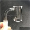 Rauchpfeifen Quarz Bottomless V4 V5 Banger mit Shisha 25 mm dicke abgeschrägte Oberseite Domeless Glas Bong Nagel für M22 R Zerstäuber Bangers Dhfzv