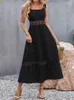 Casual Dresses White Long Dress Women Summer Sexy Sleeveless Backless Maxi Ladies Elegant Hollow Out Lace Boho Sundress Vestidos