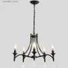 Ceiling Lights America Wrought Iron Crystal Chandelier Ceiling lamp E14 LED Candle Lights Lighting 5 Heads Fixture Indoor Living Room Bedroom Q231120