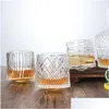 Wine Glasses Decompression Rotating Tumbler Cup With Bamboo And Wood Base Screw Strong Wine Glass Thickened Whiskey Beer Drop Delivery Otoig