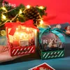 Gift Wrap StoBag Transparent Christmas Box Cookies Baked Candy Nougat Snowflake Crisp Handpacked Kids Party Baby Show Supplies 12Pcs 231120