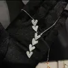 Pendant Necklaces Fashion Romantic Heart Necklace Full Inlay Shine Small Zircon Exquisite Clavicle Chain Women Wedding Engagement Jewelry