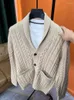 Pulls pour hommes Haut de gamme Pull Jacquard personnalisé 2023 Automne / Hiver Mode Simple Couleur Solide Cardigan Cardigan Châle Col Manteau