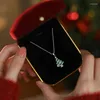 Цепочки из стерлингового серебра S925, рождественская елка, ожерелье, женская мода, вечерние ювелирные изделия, подарок