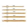 6/8/10/12 / 14mm Catena a maglia cubana Collane Bracciali Curb Girocollo Collare Catene Gioielli Micro-inset CZ Box Catenacci Acciaio inossidabile 316L Placcato oro 18 carati Per uomo Donna