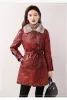 0C463M11 Veste en cuir véritable vêtements pour femmes veste épaissie mi-longue en peau de mouton Style rétro semble plus mince taille personnalisée