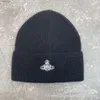 デザイナーViviene Westwood Beanie Hat Caps土星編み帽子秋/冬の新しい刺繍ラベルウールハットピュアウールウォームハット