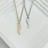 Anhänger Halsketten Zarte Damen Edelstahl Halskette Polierte Hornform Für Männer Frauen Schmuck Geburtstagsgeschenke Freund