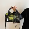 Shoulder Bags Small Bag Women s 2023 Graffiti Motorcycle Ins Fashion Small Square Crowd Portable Messenger 230420