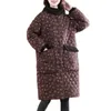 Trenchs de femmes manteaux 2023 hiver coton Parka vêtements dossier floral velours ajouter épais garder au chaud à capuche dames manteau mi-long