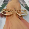 Hoop Earrings & Huggie Female Multi-layered Gold Brass Triple Round Shape For Women Luxury Statement 2023 Chic Jewelry