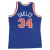 S SL Knick RJ Barrett Basketball Jersey New Patrick Ewing York Mitch Ness White Blue Size S-XXL