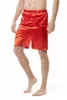 Мужские шорты 2023, летние однотонные шелковые пижамы, повседневная универсальная свободная большая пляжная одежда