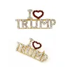 Kunst En Ambacht I Love Trump Strass Broche Pins Voor Vrouwen Glitter Kristal Letters Jas Jurk Sieraden Broches Drop Delivery Thuis Dhkbw