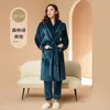 Men's Sleepwear Women Winter Extra Long Warm Flannel Pajama Sets Plus Size Pants Robe Coral Fleece Sleep Tops Men Sleeve