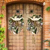 装飾花ハイランドカウリーススプリング装飾玄関の壁の窓農家の素朴なフェスティバルパーティーの装飾のためのウェルカムサイン
