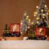 クリスマスの装飾クリスマステーブルトップ装飾リビングルーム装飾列車モデルクリスタルボール装飾テーブルデコレーション小さな列車ボックス231120