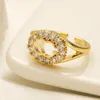 Letter Band Rings for Womens Jewelry Fashion Love Designer Diamond Ring Open justerbar