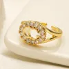 Anello di design di lusso Anello di diamanti Anelli vintage per gioielli da donna Anello di fidanzamento di moda aperto regolabile