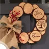 Adornos navideños de madera DIY, pequeños discos de madera Natural, círculos, pintura redonda, rodajas de pino con agujeros, suministros para fiestas