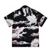 Menshirt ontwerper shirts shirts korte mouw heren shirts mode zijden contrasterende kleuren print shirt casual shirts mannen slanke fit korte mouw casual overhemd shirt